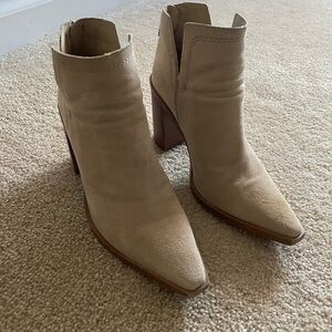 Vince Camuto Cream Ankle Booties